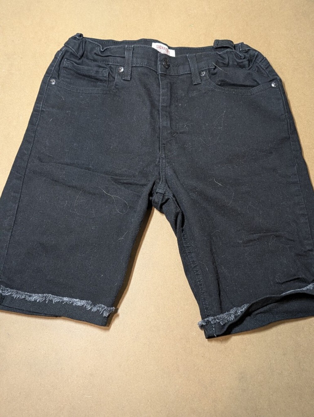 Signature by Levi Strauss Black Denim Cut-Off Shorts